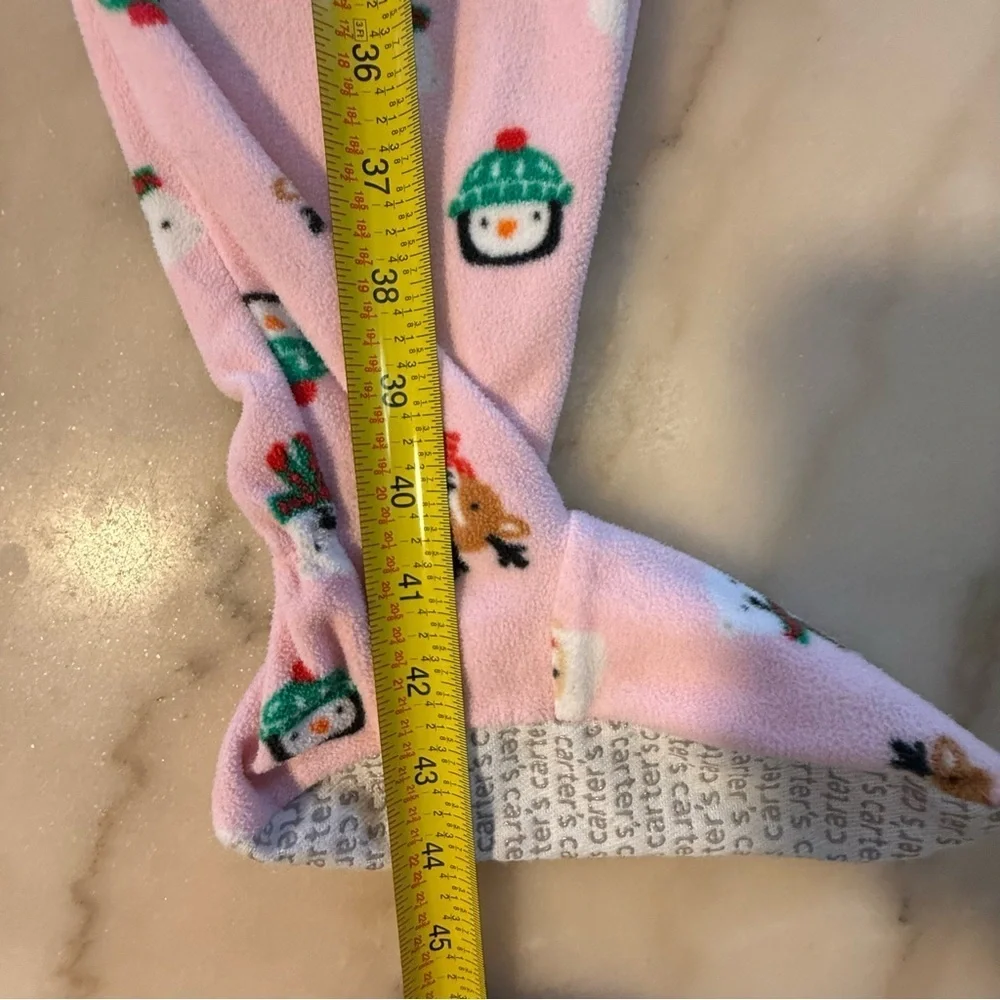 Carter's Girls 1pc. Christmas Santa and Friends Pajama Sleeper Pink Size 7